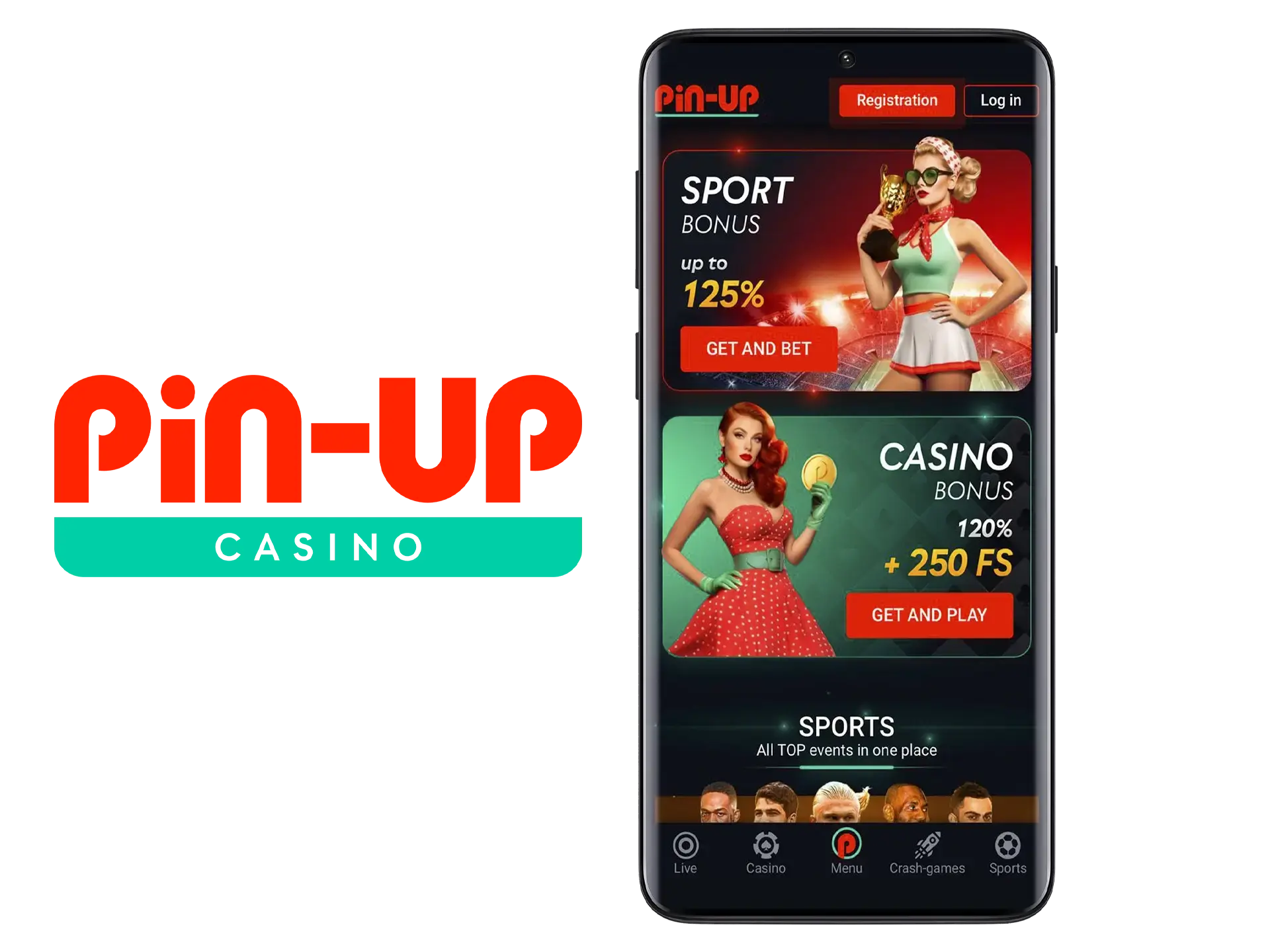 Visit the Pin Up website to begin the sign-up process.