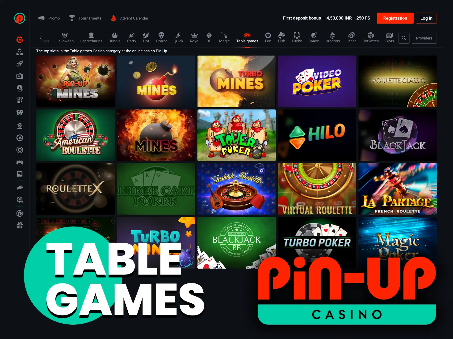 Enjoy a round of poker or baccarat at the Pin Up online casino.