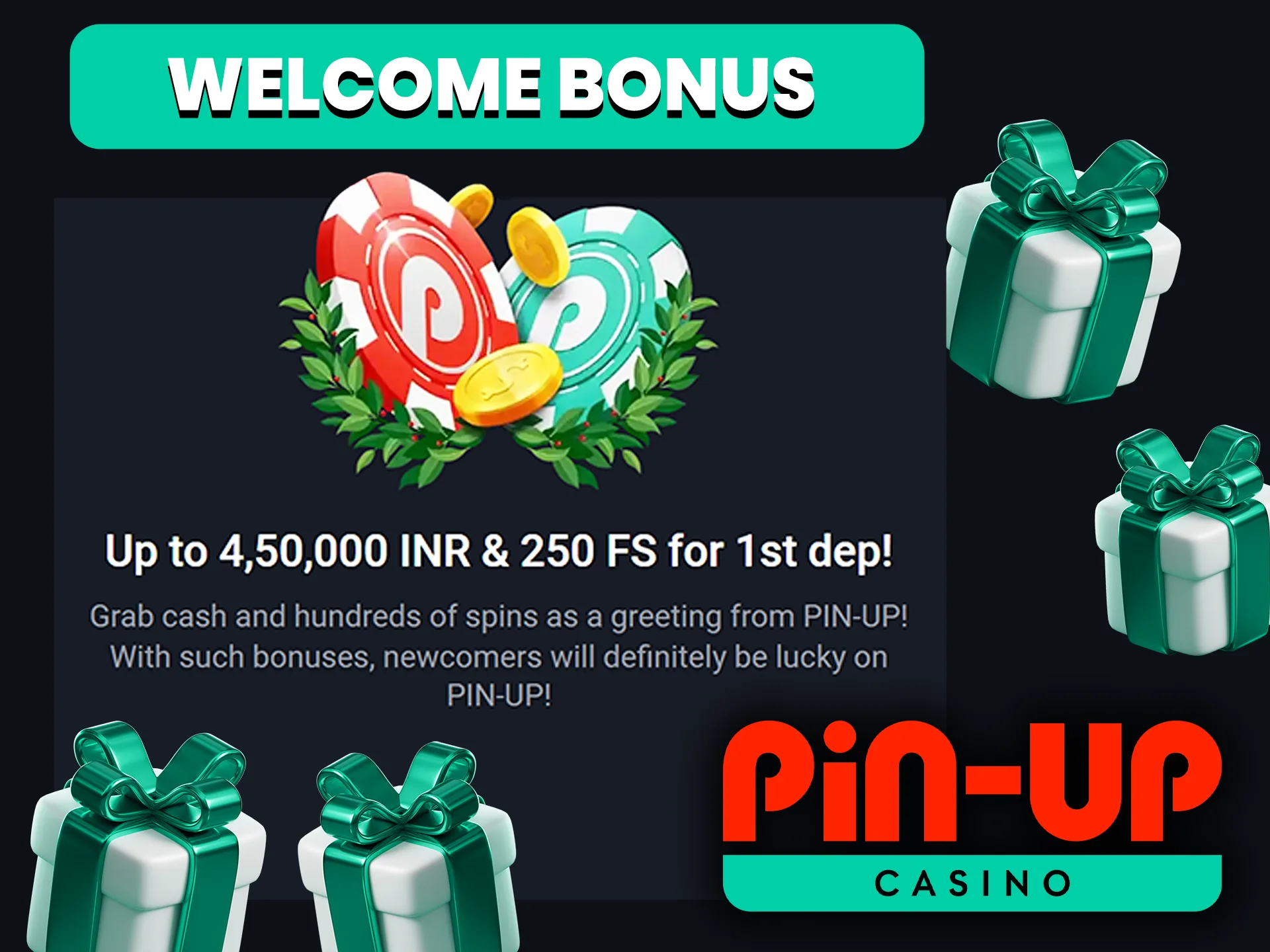 Pin Up offers a generous bonus for those making their first deposit.