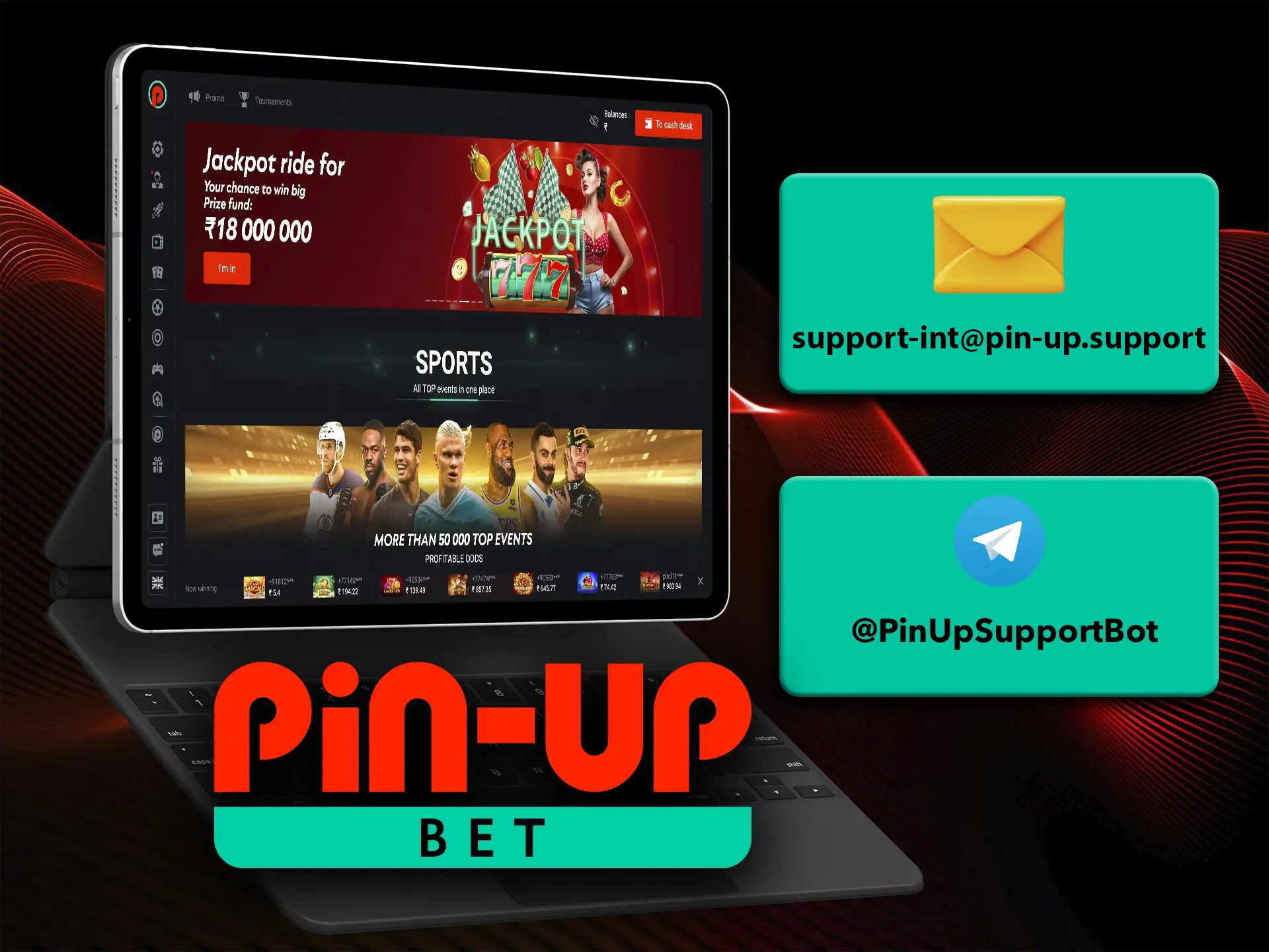 If you're not in a rush, you can also reach the Pin Up support team via email or through their official Telegram channel.